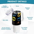 thumbnail image 4 of SKYSONIC Insulated Tumblers with Lids and Straws Handles 40oz Water Bottle Rainbow Color Lips Prints Travel Mug Reusable Stainless Steel Thermos Vacuum, 4 of 7