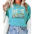 thumbnail image 6 of He Is Risen Christian Shirt for Women - Easter Faith Graphic Tee Seafoam Shirt Adult X-Large, 6 of 7