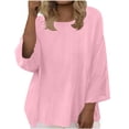 thumbnail image 2 of Neewe Plus Size Tops for Women 3/4 Sleeve Shirts Tunic Tops to Wear with Leggings Loose Fit Summer Fall Clothes, 2 of 8