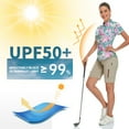 thumbnail image 4 of Short Sleeve Zip Polo Shirt for Women Moisture Wicking Athletic Golf Tennis Top, 4 of 9