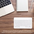 thumbnail image 2 of Clavier Bluetooth Mini Rechargeable Sans Fil Universel pour Tablette avec Souris pour Téléphone PC, Type 2, Blanc, 9,7 Pouces Workhe, 2 of 9
