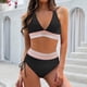 thumbnail image 2 of MKLEKYY Trajes De Baño Hombre Natacion Women High Waisted Bikini Sets Swimsuits Color Block Two Piece Drawstring Bathing Suit, 2 of 5