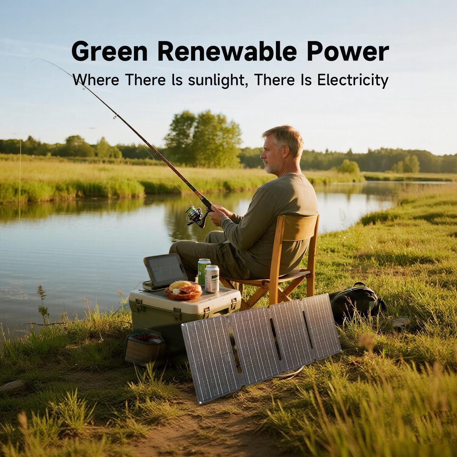 ALLPOWERS SE60 60W Portable Solar Panel for Power Station, Foldable Solar Charger, IP68 Waterproof for Camping, RV, Off-Grid & Emergency Power