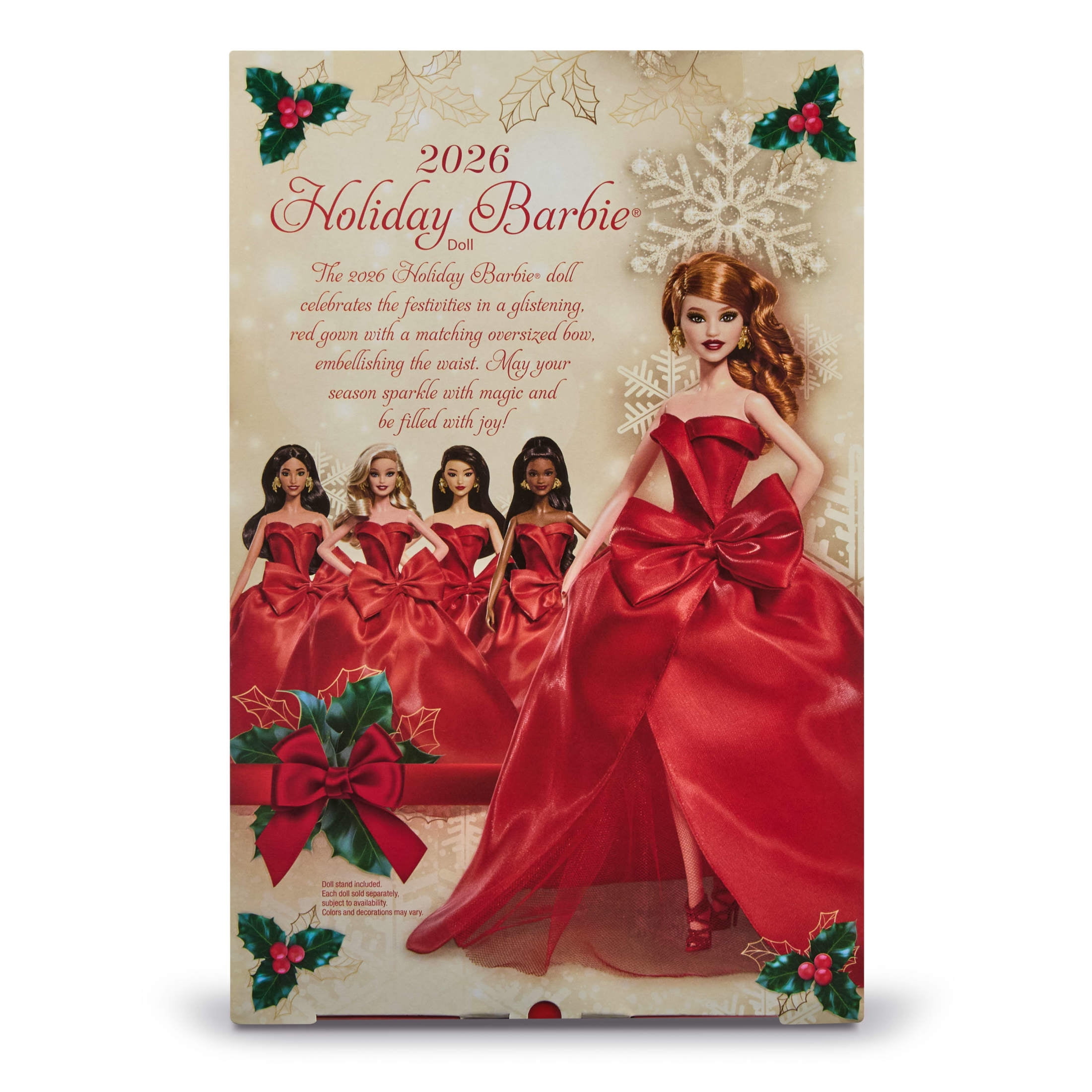 Barbie Signature 2026 Holiday Barbie Fashion Doll, Seasonal Collector, Red Hair with Red Gown with Bow Detail