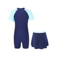 thumbnail image 3 of Yruioon Kids Girls 2 Pieces Beachwear Swimming Suit Sun Protection Rash Guard Set with UPF 50+ Navy Blue XL, 3 of 7