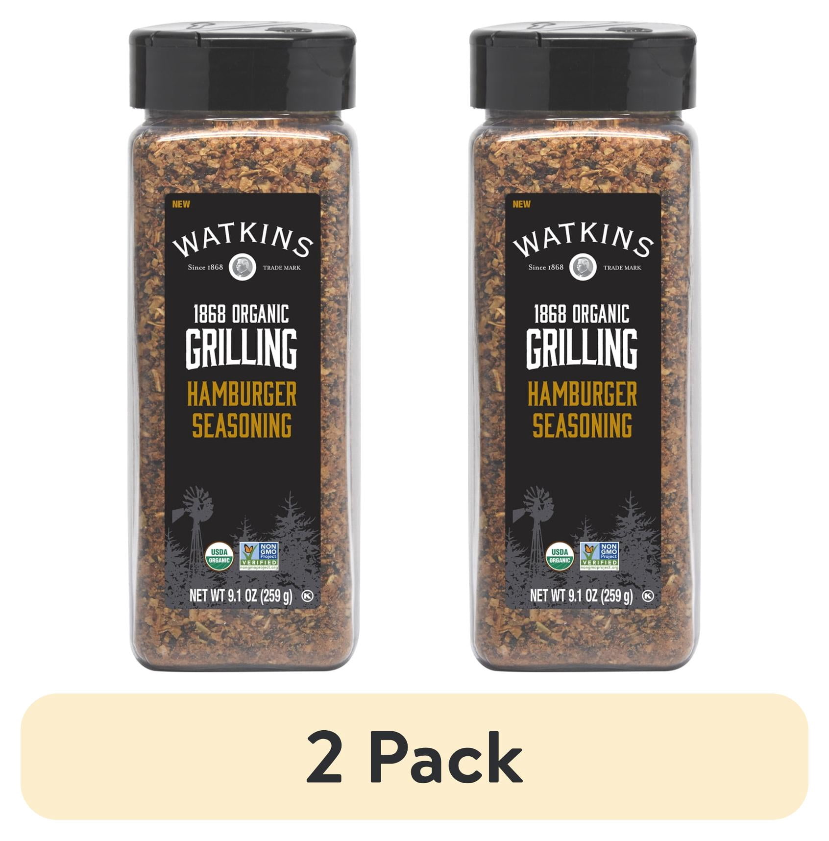 (2 pack) Watkins 1868 Organic Grilling Hamburger Seasoning, 9.1 oz