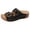 Black, variant on Rokment Womens Buckles Orthopedic Platform Slip on Sandals with Arch Support Comfortable Classic Casual Leather Wedges Walking Dress Slides for Beach Summer AG Size 6