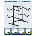 thumbnail image 2 of Mescukay Freestanding Kayak Storage Rack for 4 Kayaks, Kayak Racks for Outdoor Storage with Movable Wheels, Kayak Stand Heavy Duty Storage for Canoe, SUP and Surfboard, 2 of 8