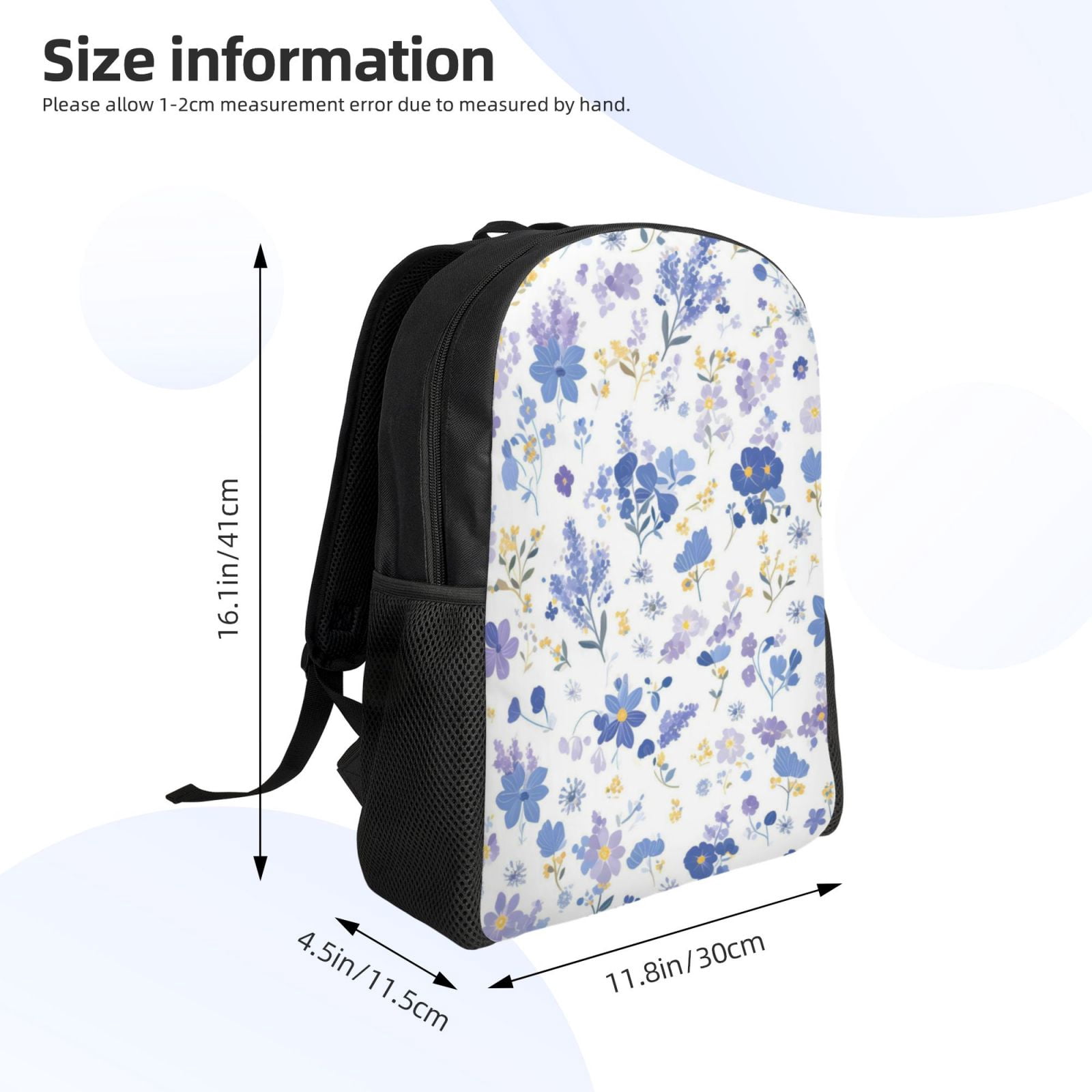 Single Side Full Backpack 16.1×11.8×4.5in Large Capacity Breathable Shoulder Belt Leisure Simple And Strong Bearing Capacity Milk Cow Print Style Lavender_4
