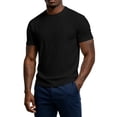 thumbnail image 2 of Qiyinn Men Summer Short Sleeve T Shirt Slim Fit Crew Neck Solid Color with Vertical Texture Casual Breathable Top for Young Adults, 2 of 9
