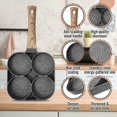 thumbnail image 3 of For Family 4 Holes Egg Fry Pan Pancake Maker Non-stick Egg Burger Pan W/Handle, 3 of 9