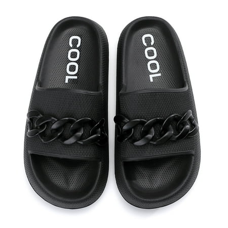 

TOPIO Women Footbed Slides Slippers Open Toe Anti-Slip Beach Pool Shower Shoes