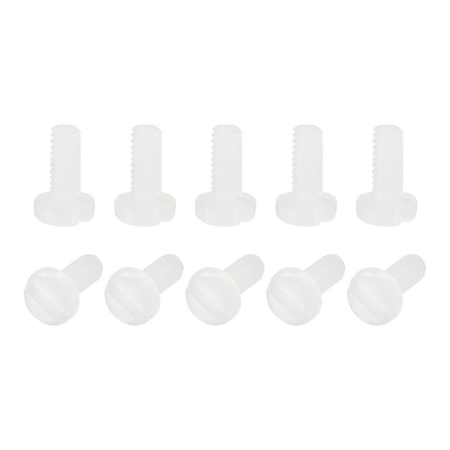 Unique Bargains Vis de Machine en Nylon, Boulons de Fixation à Tête Fendue M2x5mm, Blanc, Lot de 50