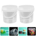 thumbnail image 2 of Cubo de almacenamiento de alimentos Liuwei 2 piezas con tapa recipiente de plástico portátil transparente gran capacidad, 2 of 5