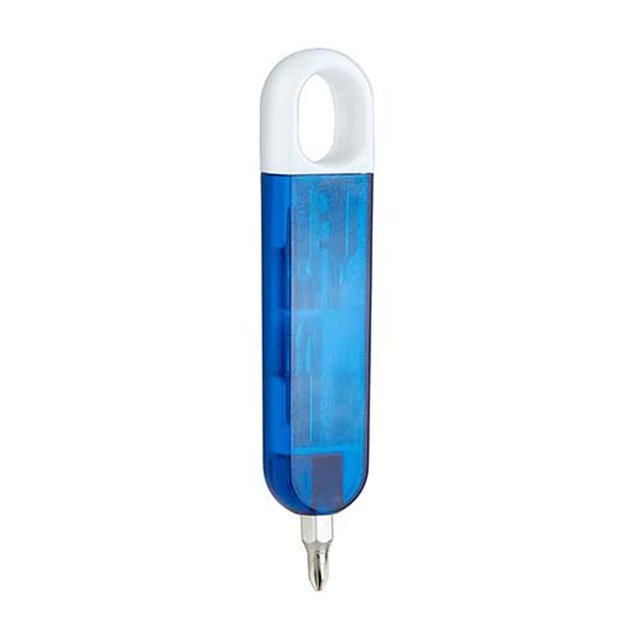 Desarmador promocional compacto con puntas intercambiables - AZUER azul 2 x 9