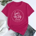 thumbnail image 4 of Tittly T Shirts for Women Spring Tops for Women Girl's Trip 2025 T Shirt Women's Fashion Round Neck Casual Short Sleeves Graphic Tees Tshirts Shirts Hot Pink 3XL, 4 of 5