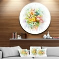 thumbnail image 1 of Designart - Yellow Watercolor Flowers' Disc Floral Metal Circle Wall Art, 1 of 4