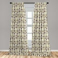 thumbnail image 5 of Ambesonne Geometric Curtains, Rectangle Elements, Pair of 28"x63", Brown Apple Green, 5 of 5