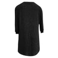 thumbnail image 3 of Olyvenn Women Rib Knit Tunic Tops Short Sleeve Crewneck Long Shirts 2025 Trendy Solid Color Basic Casual Blouses Tunics Black XL, 3 of 7