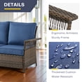 thumbnail image 4 of Giantfurnni Outdoor Patio Sofa,All-Weather 3-Seat Sofa with High Back & Wide Armrest,Outdoor Rattan Couch for Porch Deck Balcony Garden Lawn,Beige Cushion, 4 of 7