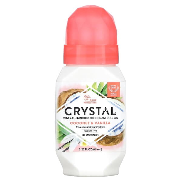 Crystal Body Roll-On Deodorant - Coconut & Vanilla - 66ml