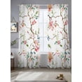 thumbnail image 2 of Pink Green Botanical Sheer Curtains 84 Inch Length 2 Panels Set, Summer Watercolor Branch Flower Voile Window Treatment Rod Pocket Curtains Sheers Drapes for Bedroom/Living Room/Kitchen 52"x84"x2, 2 of 7