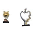 thumbnail image 1 of Escultura de mesa,Escultura de cabeza de tigre,estatua moderna de mesa,Figura decorativa de cabeza de animal de resina para escritorio,Estatua de pareja,Figura de pareja besándose,regalo de, 1 of 8