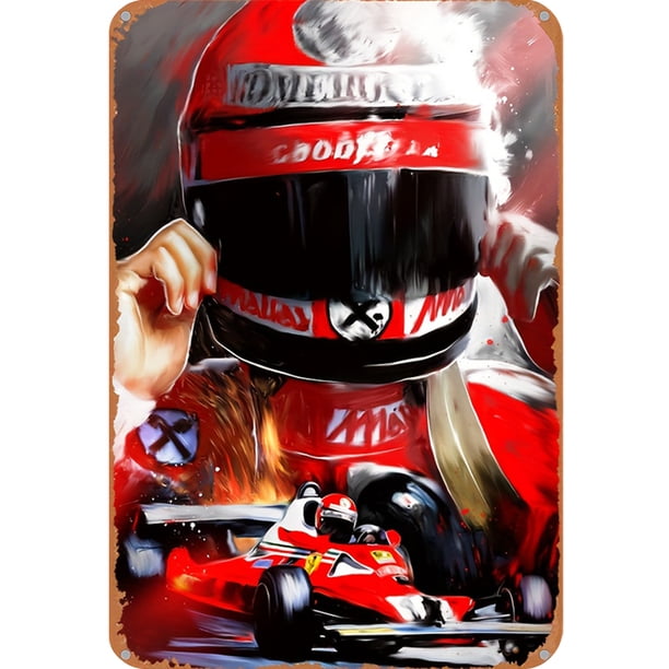 Hojalata Rectangular Bsvklp 20*30cm Serie Personajes Piloto Carreras Plano