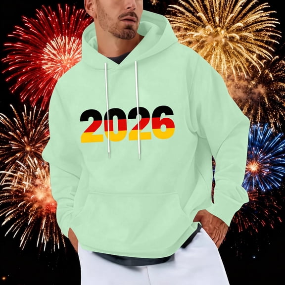 Handshe Men's Hoodie, Casual Fashion Printed Pullover Long Sleeve with Drawstring Hood for Casual Wear and Daily Use