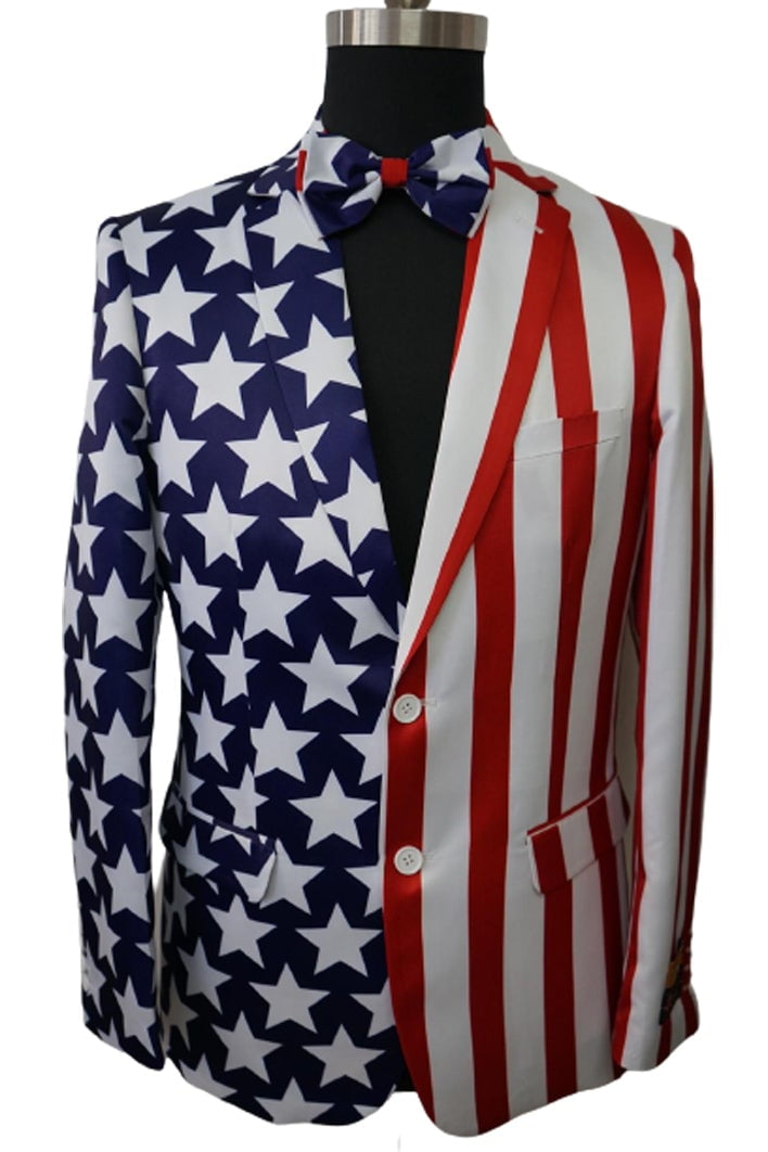 4th of July Outfits for Men 2 Piece Sets USA Flag Star Stripes Patriotic Suits