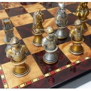 Medieval Times Crusades Red & Blue Chess Set Hand Painted w/ Black & White Gloss Board, Board Games - Canada Medieval Times Crusades Red & Blue Chess Set Hand Painted w/ Black & White Gloss Board, Board Games - Canada