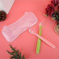 thumbnail image 3 of 2PCS/Set Silicone Soft Tip Spoons for Babies over 4 months old with Box (Green and Pink), 3 of 4