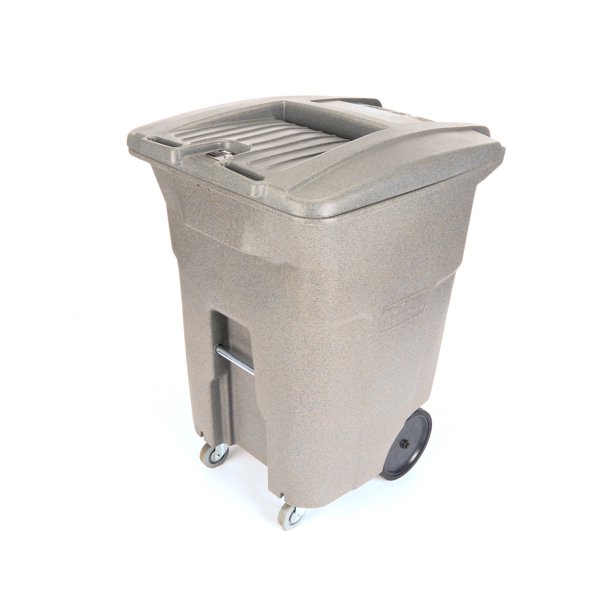 Toter 96 Gal. Graystone Document Trash Can with Casters and Lid Lock