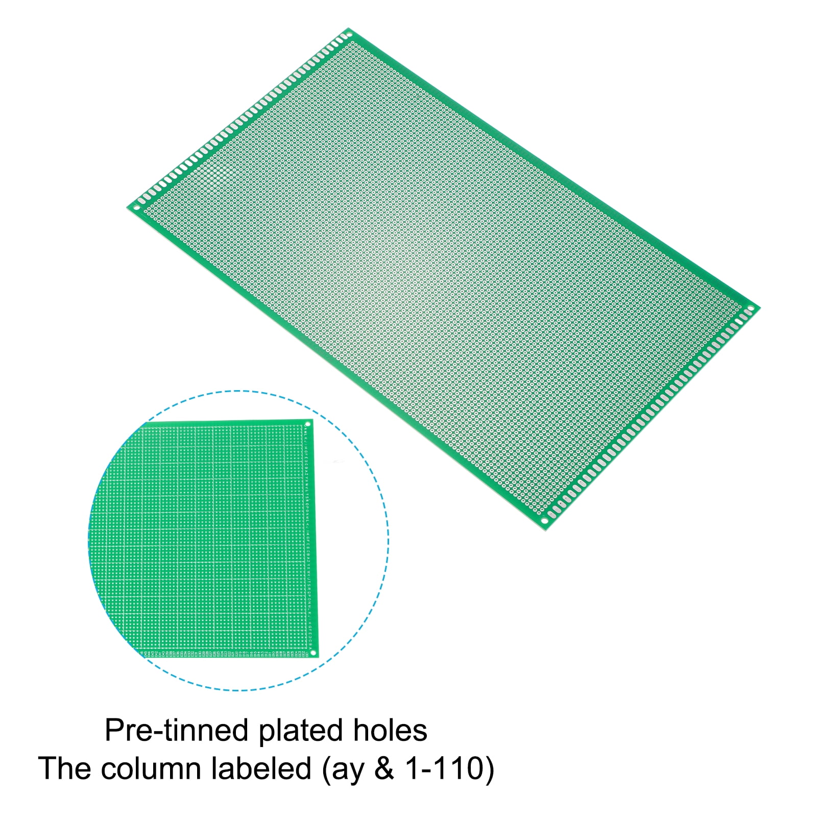 7.1" x 11.8" PCB Board Circuit, 5 Pcs Single Sided Prototype Solder Boards for Soldering and Electronic Project Circuit Boards Solderable Breadboard, Green