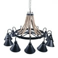 thumbnail image 2 of 12 Lights Hemp Rope Chandelier Ceiling Light Rustic Wheel Large Pendant Light Fixture New, 2 of 13