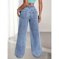 thumbnail image 4 of BOOMNY Girls Baggy Jeans Wide Leg Jeans for Girl Trendy Star Embroidery Elastic Waist Lightweight Loose Fit Soft Denim Pants With Pocket, 4 of 5