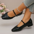 thumbnail image 4 of Viluyesy Womens Flats Shoes, Low Heels Ankle Strap Square Toe 2025 Fashion Dressy Shoes Black, 4 of 9