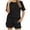 Black, variant on Fashion Plus Size Two Piece Sets For Women Summer New Short Sleeved Home Solid Color Casual