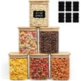thumbnail image 1 of 800ml Glass Food Storage Jars Set of 6, Clear Storage Containers with Airtight Bamboo Lid, Pantry Organization Jar, Spice, Blooming Tea, Coffee and Sugar Container, Canister Set for Kitchen, 1 of 4