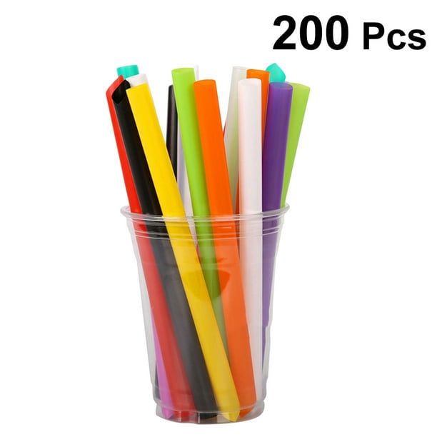 Lot de 100 pailles en plastique jetables flexibles pour fêtes à la maison,  bar, magasins de boissons, pailles à la maison pour enfants et adultes :  : Santé et Soins personnels