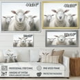 thumbnail image 4 of Designart "Whie Sheeps White Minimalist painting" Animals Floater Framed Canvas Print, 4 of 7