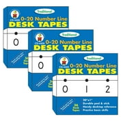 Carson Dellosa Education Traditional Desk Tape 0-20 Number Line, Grade PK-5, 36 Per Pack, 3 Packs