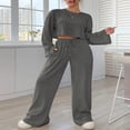 thumbnail image 2 of Ensemble Deux Pièces pour Femmes – Pantalons à Cordon en Tricot Côtelé, 2 of 3