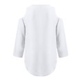 thumbnail image 5 of Cqxid525 Clearance Basic Tee Tops 2025 Button Women Ladies Clothing Loose Shirt Chiffon Zipper Long Sleeves Plus Size Tops Cold Shoulder Top 2025 Trendy T Shirts Summer Clothes, 5 of 7