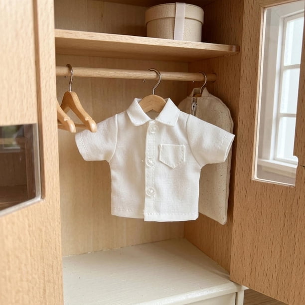 Camisa de corta para figura a escala 1/12, ropa de muñeca hecha a mano, disfraz de ropa en miniatura para figuras de 6 pulgadas. Blanco