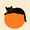 Black Cat Orange Ball, variant on FORMRS 3 Ring Binder 1.5 inch with Pockets Clip Board 200 Sheets Capacity, Abstract Landscape