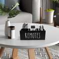 thumbnail image 5 of TV Remote Control Holder with 3 Compartment for Living Room Wooden Controller Organizer Smooth Bedside Table Organizer for Nightstand Black, 5 of 11