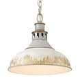 thumbnail image 5 of Golden Lighting Kinsley 1-Light Pendant in Aged Galvanized Steel with Antique Ivory, 5 of 5