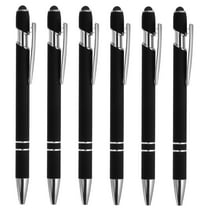 Uxcell Ballpoint Pen with Stylus Tip Metal Pen Black Ink 1.0mm Medium Point Stylus Pen Style 1, Black 6 Pack