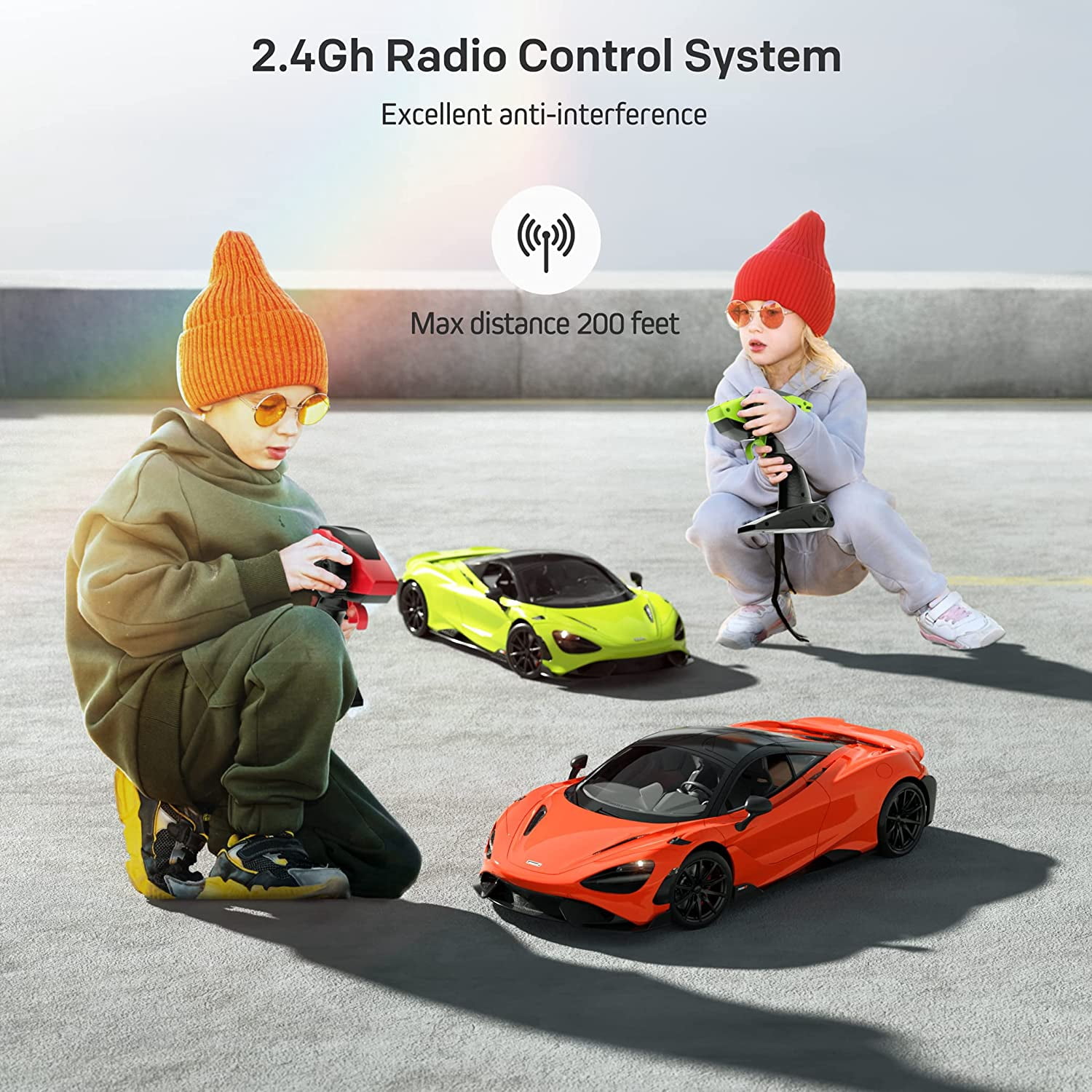 Miebely Remote Control Car,1/12 McLaren 765LT RC Car,Liscensed by McLaren,12km/h Fast Model Car Headlight for Adults Kids Gift(Orange)